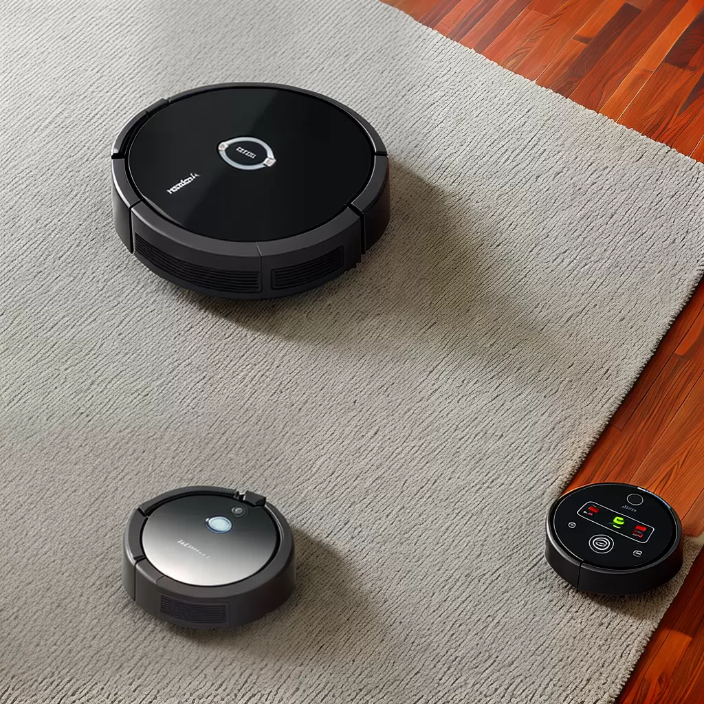 Fotos robo aspirador futurista limpeza casa