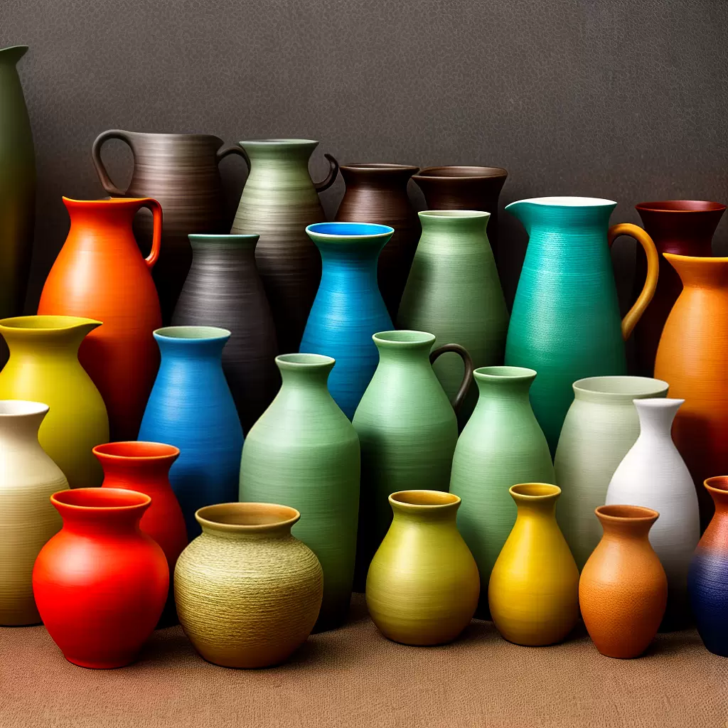Fotos jarras diversas bambu vidro pottery