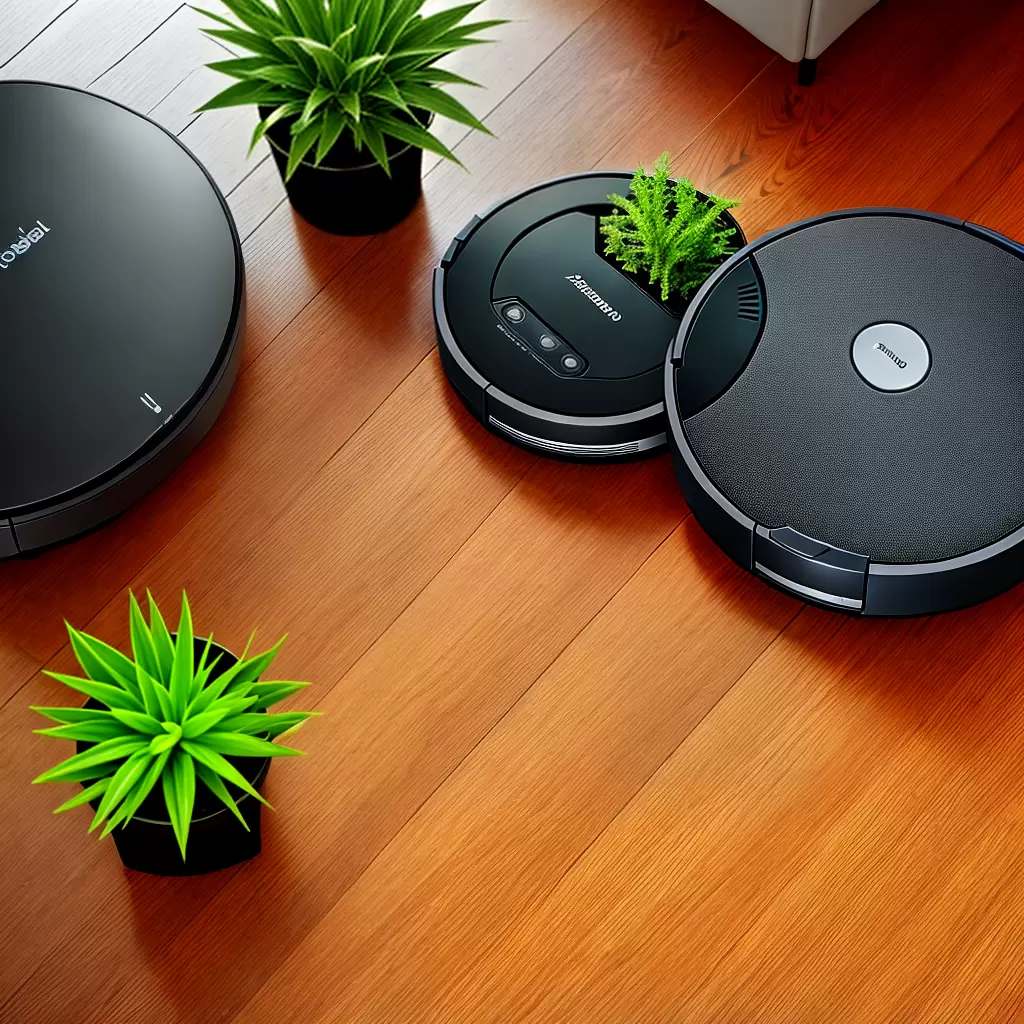 Fotos robo limpeza piso planta