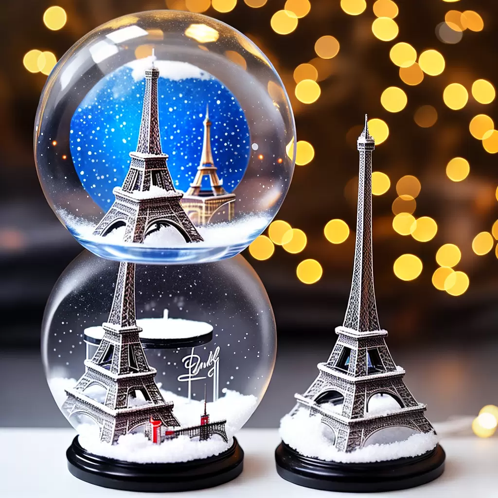 Fotos globoneve torre eiffel luzes neve
