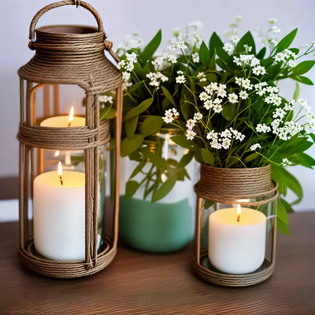Fotos lanterna pote candle flores