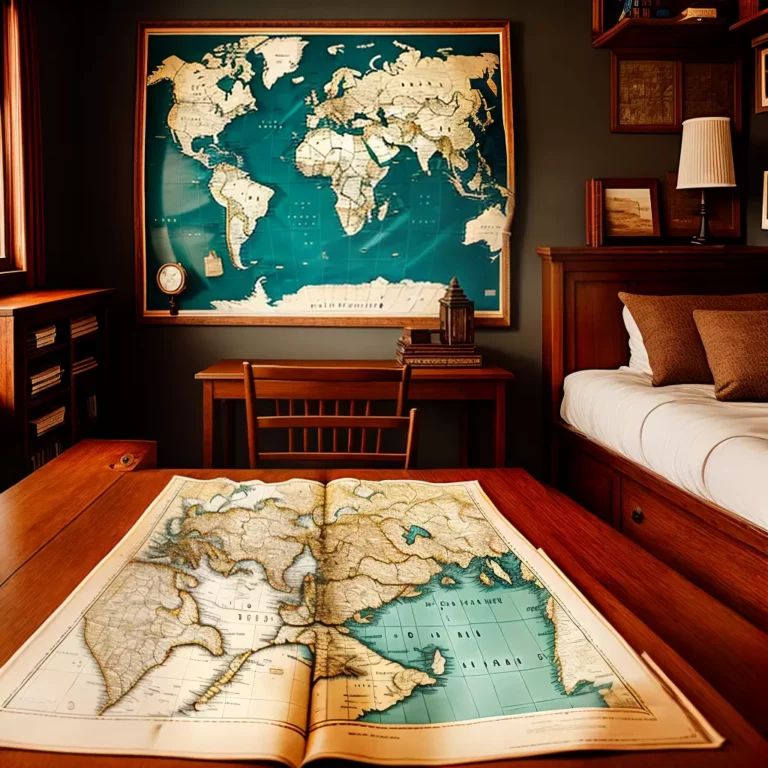 Mapas antigos como peças de destaque em ambientes