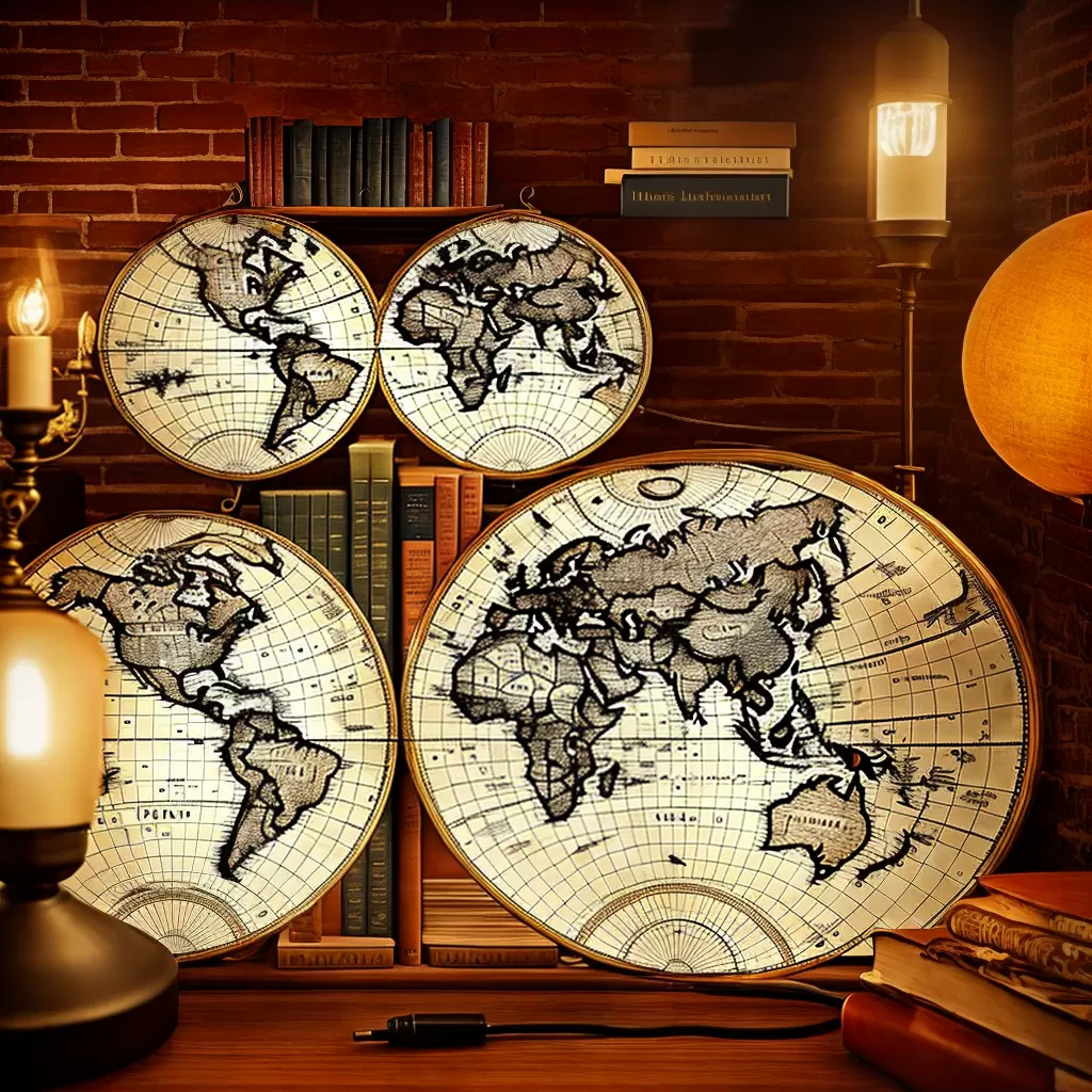 Fotos mapa antigo mundo globos livros
