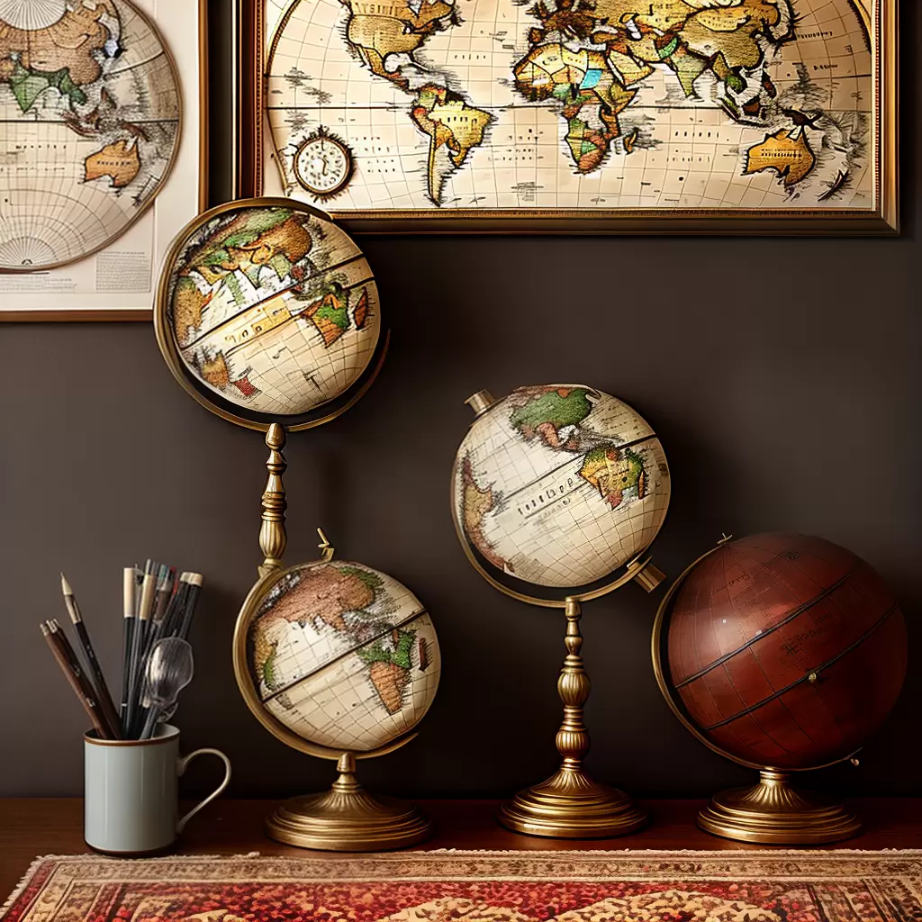 Fotos sala vintage mapa mundo globo