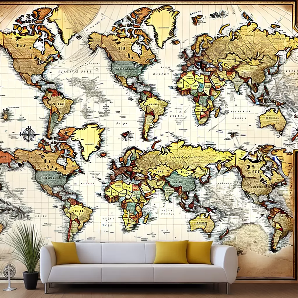 Fotos papel parede mapa vintage