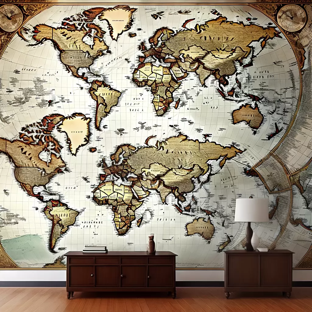 Fotos mapa vintage parede caracteristica
