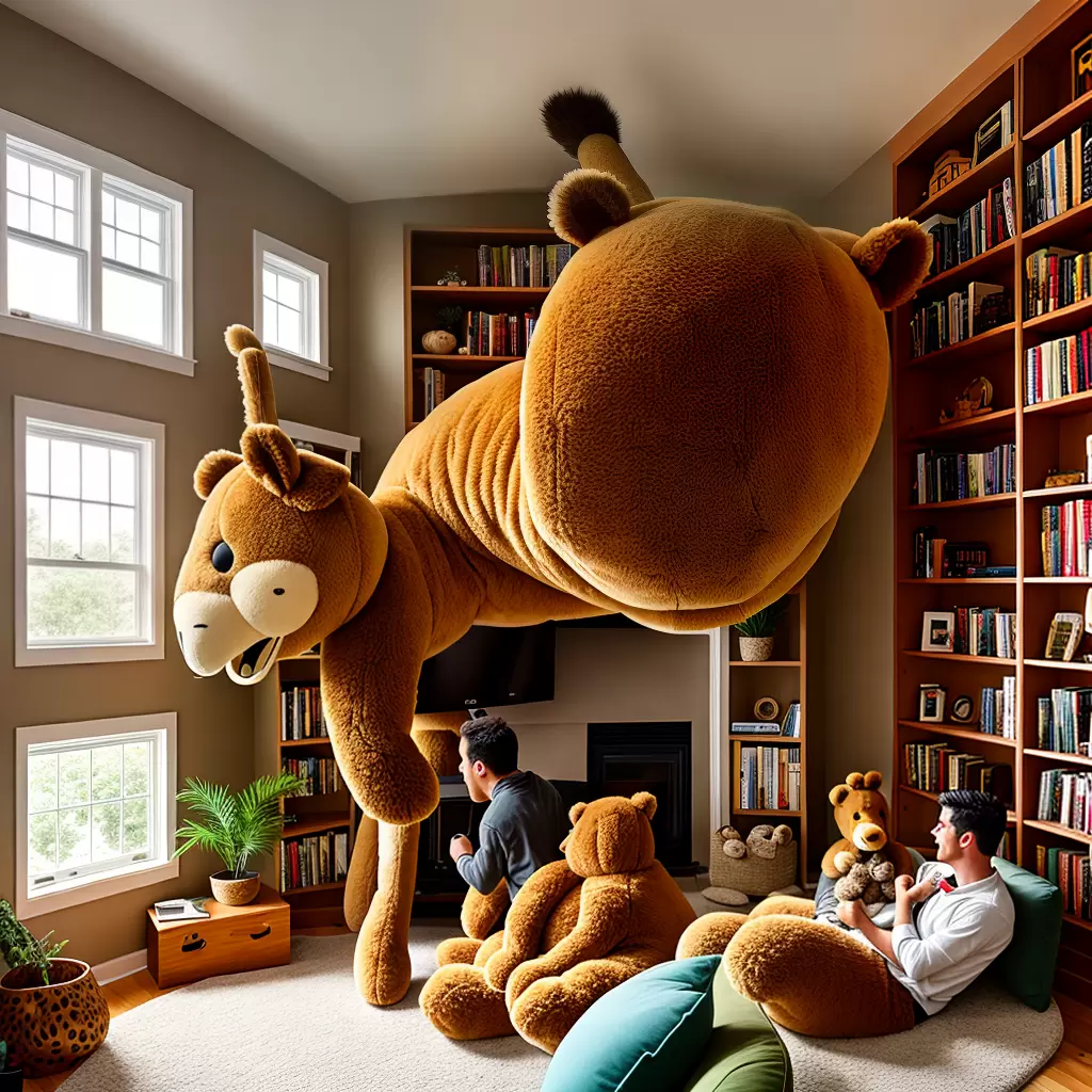 Fotos sala brinquedos animais gigantes