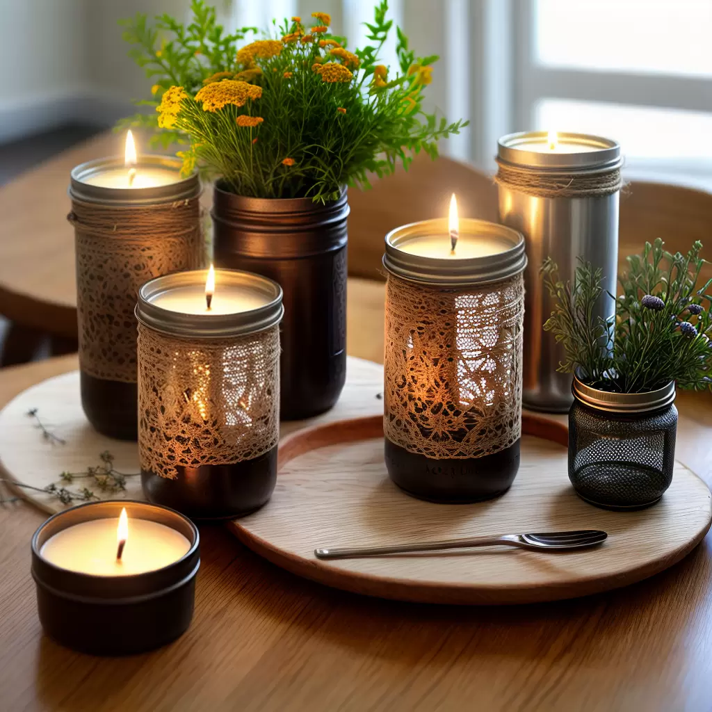 Fotos mesa velas diy decor rustico