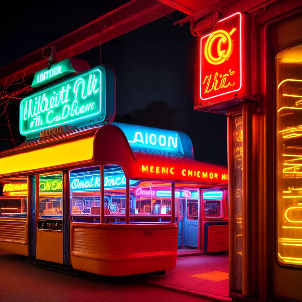 Fotos diner carro neon