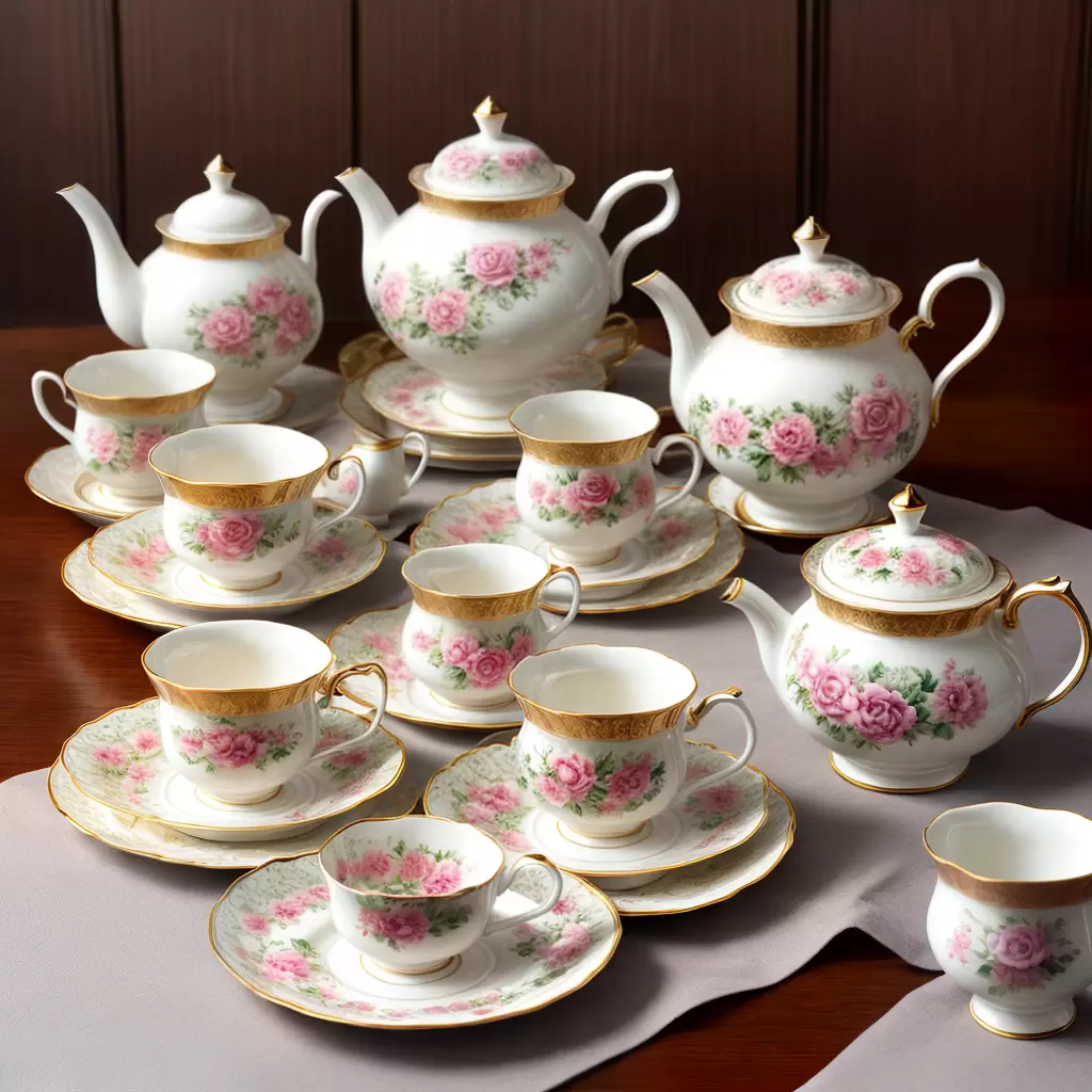 Fotos conjunto cha vintage porcelana floral