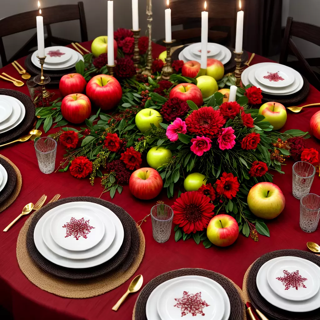 Fotos mesa colorida rosh hashanah