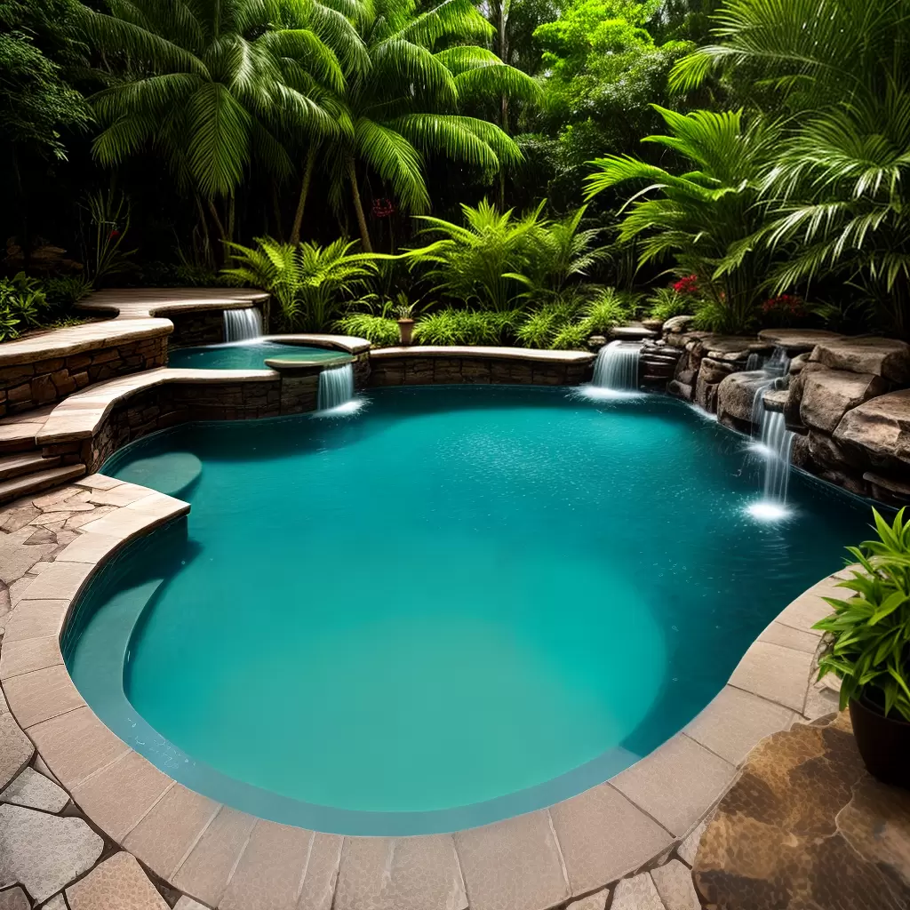 Fotos oasis jacuzzi luzes folhagem