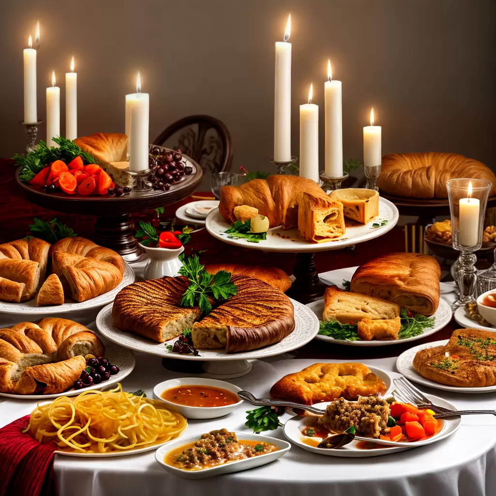 Fotos mesa yom kippur paes doces velas