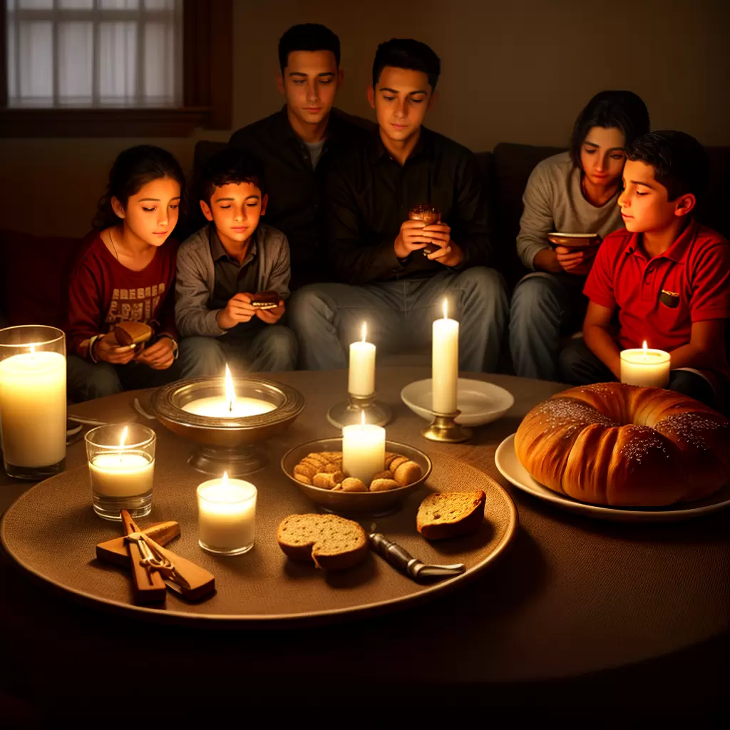 Fotos yom kippur familia mesa candle
