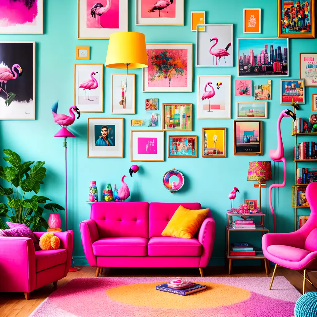Fotos sala colorida movel neon kitsch