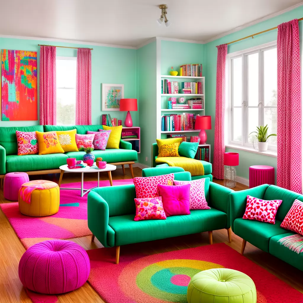 Fotos sala vibrante cores estampas kitsch