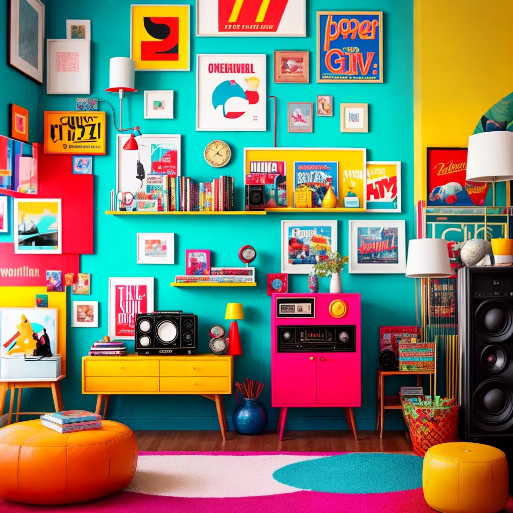Fotos sala pop art colorida retro