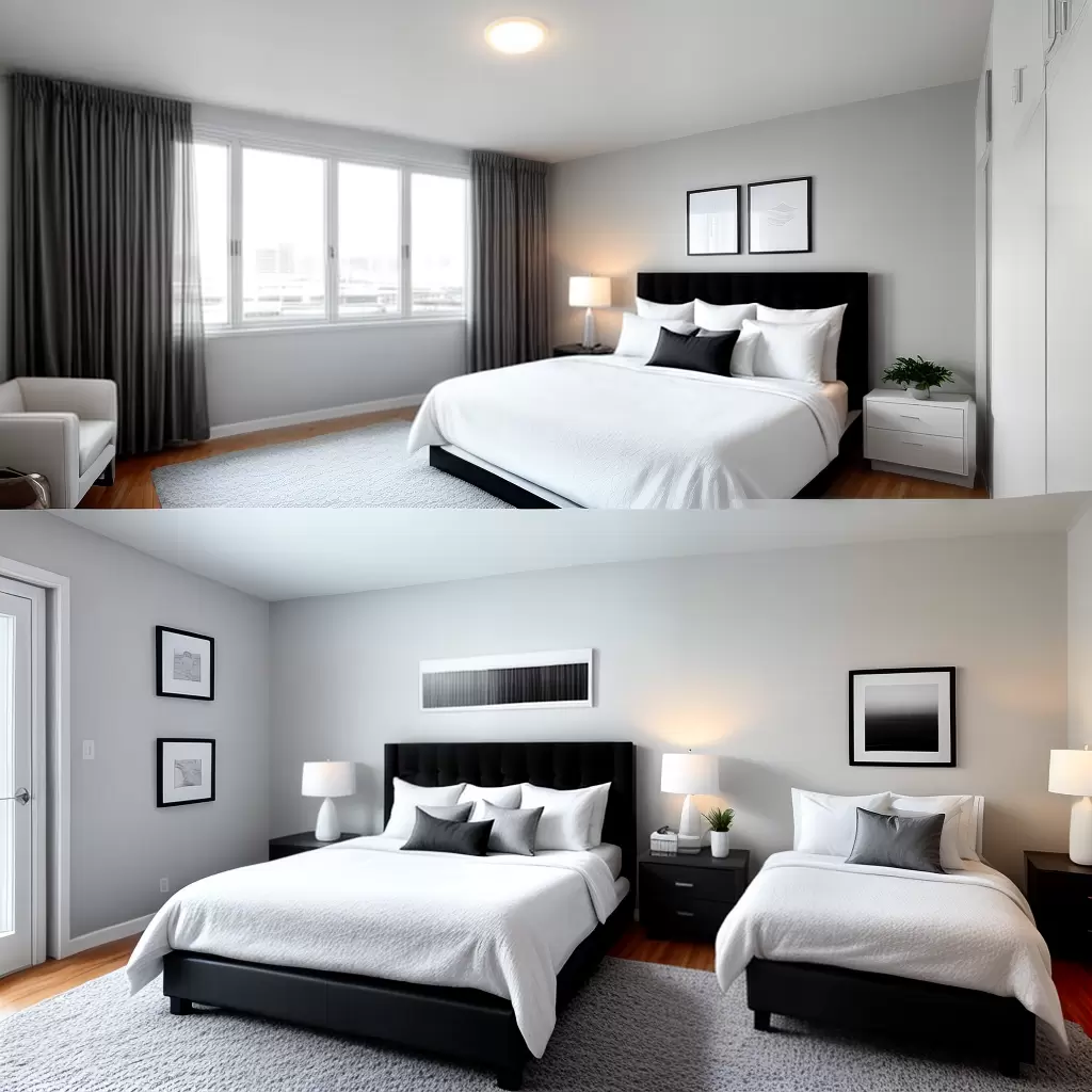 Fotos quarto moderno cama gemeas preto branco