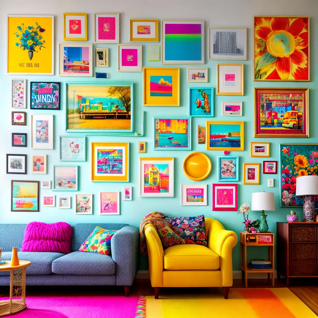 Fotos sala colorida retro ecletica sofa amarelo