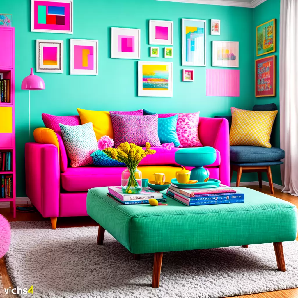 Fotos sala colorida movel misturado arte