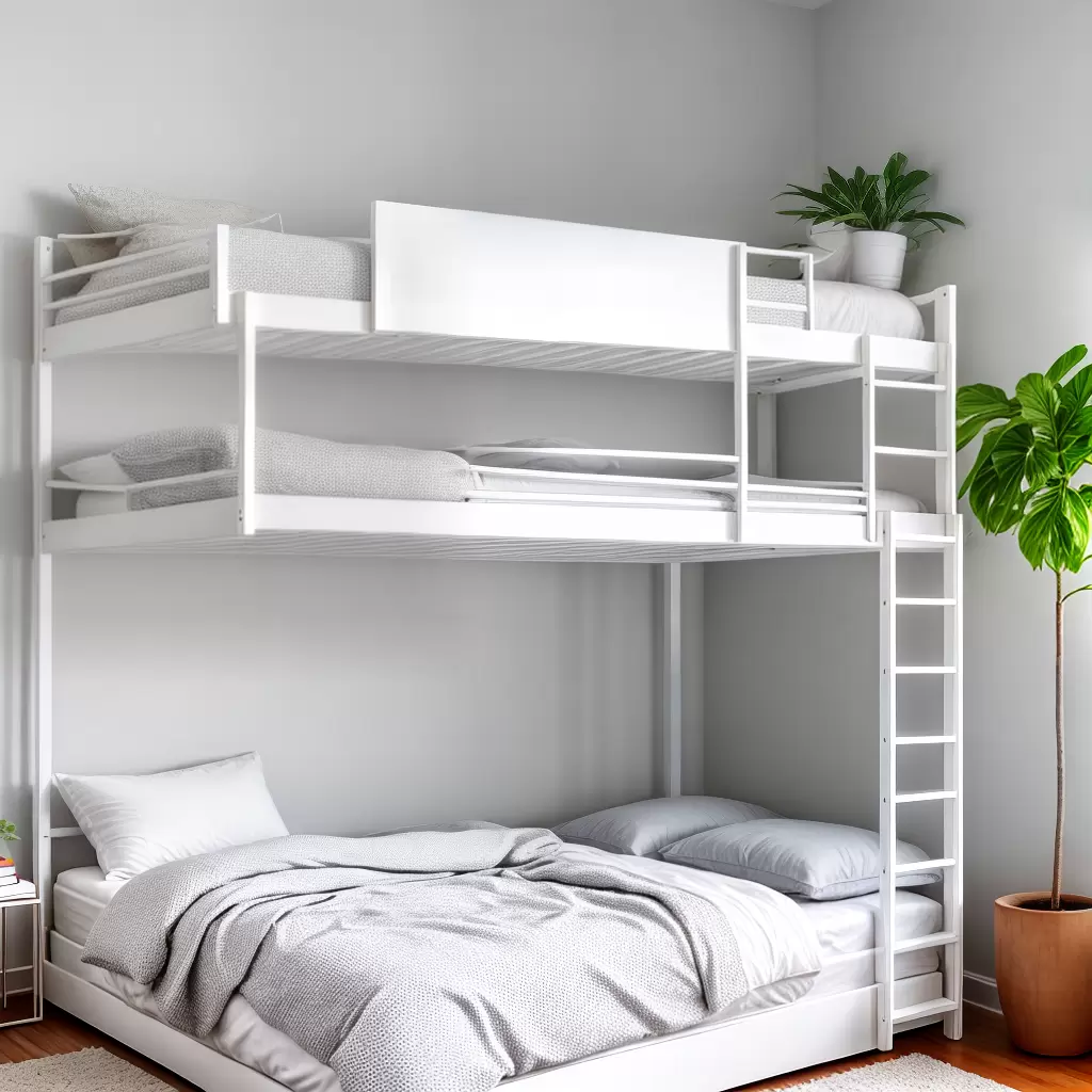 Fotos quarto branco beliche minimalista plantinha
