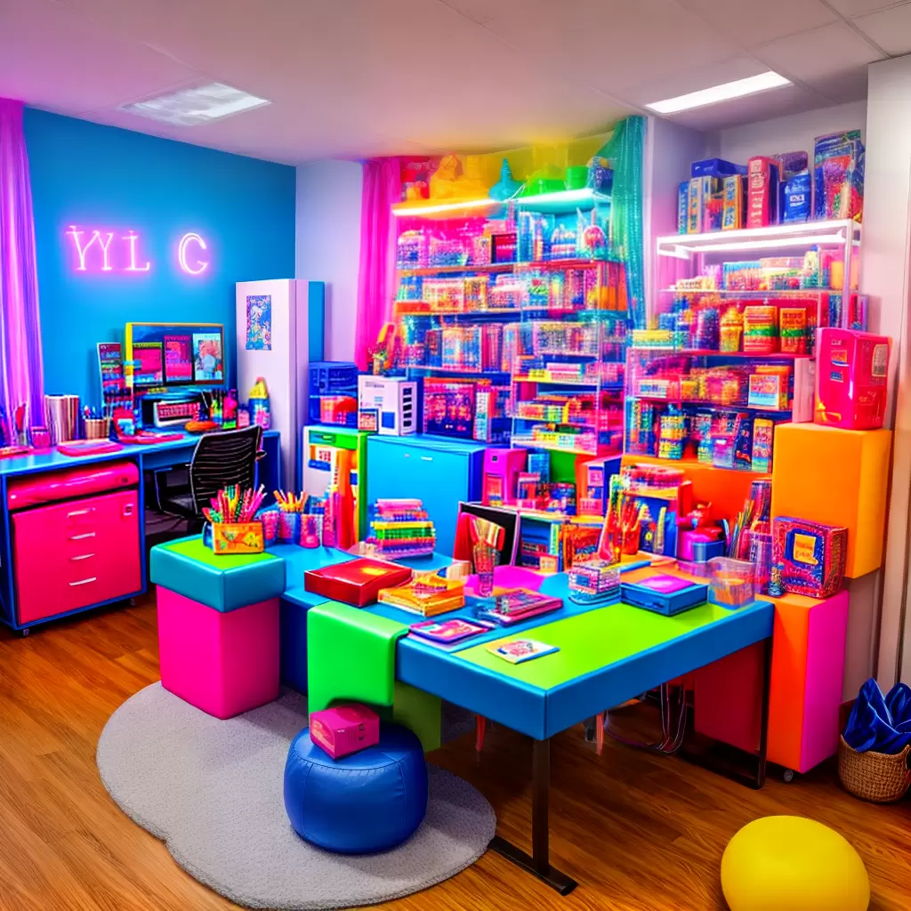 Fotos decoracao kitsch escritorio brinquedos neon