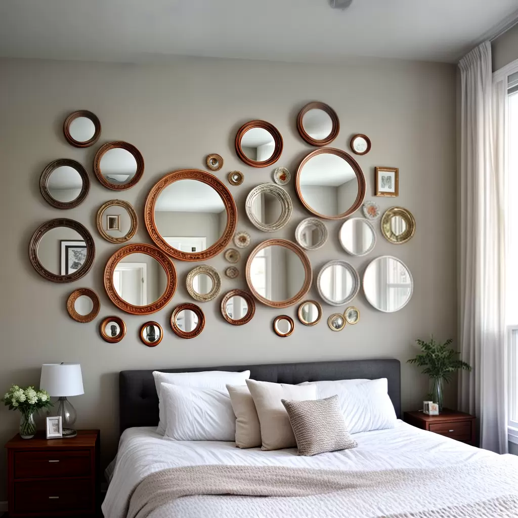 Espelhos redondos na decoração do quarto: criando pontos focais