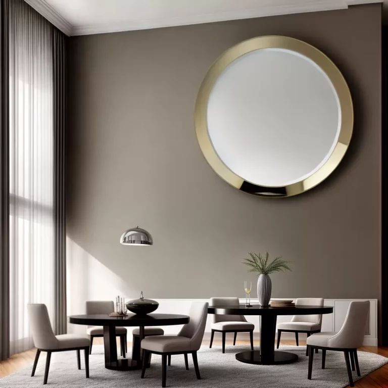 Espelhos redondos na decoração da sala de jantar: um toque de elegância