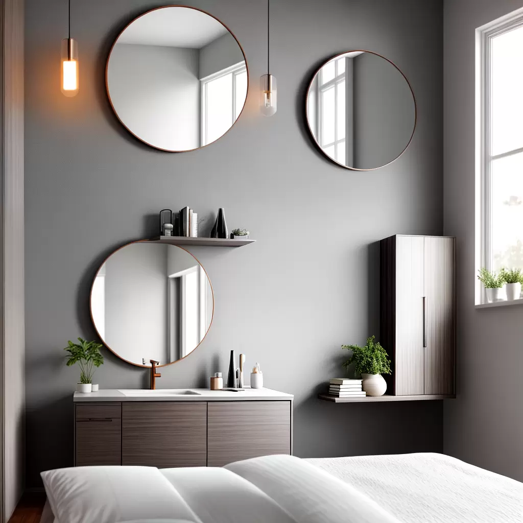 Criando uma decoração moderna e aconchegante com espelhos redondos
