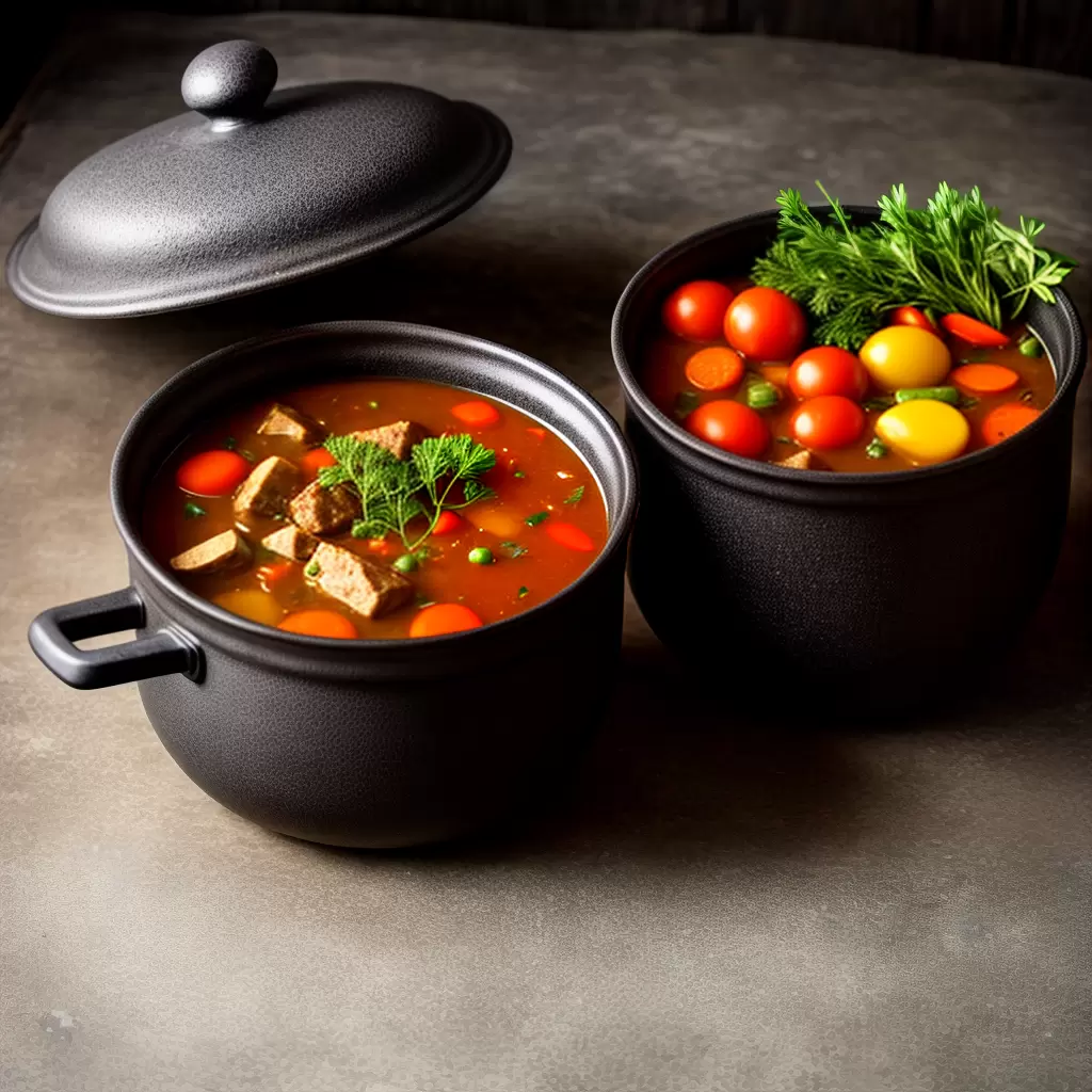 Fotos sopa pedra ervas legumes