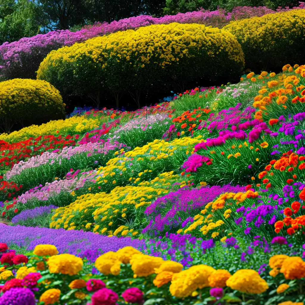 Fotos jardim flores coloridas sol