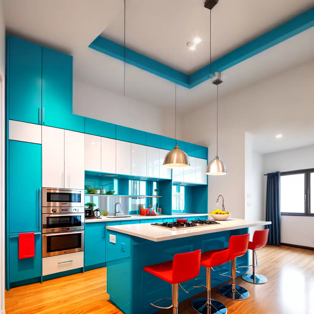 Fotos cozinha colorida panelas modernas