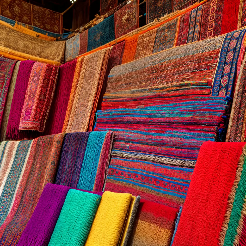 Fotos mercado marrocos tapetes artesanato