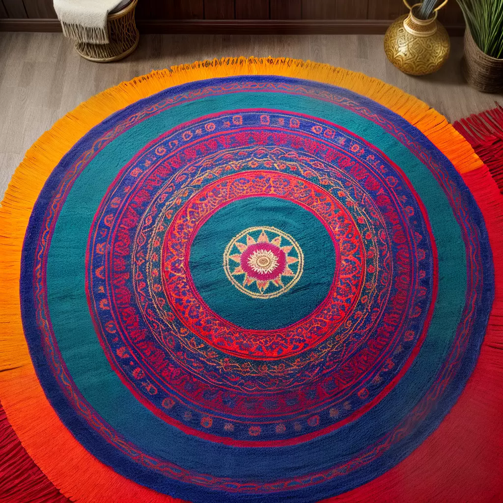 Fotos tapete tibetano mandala lotus cores