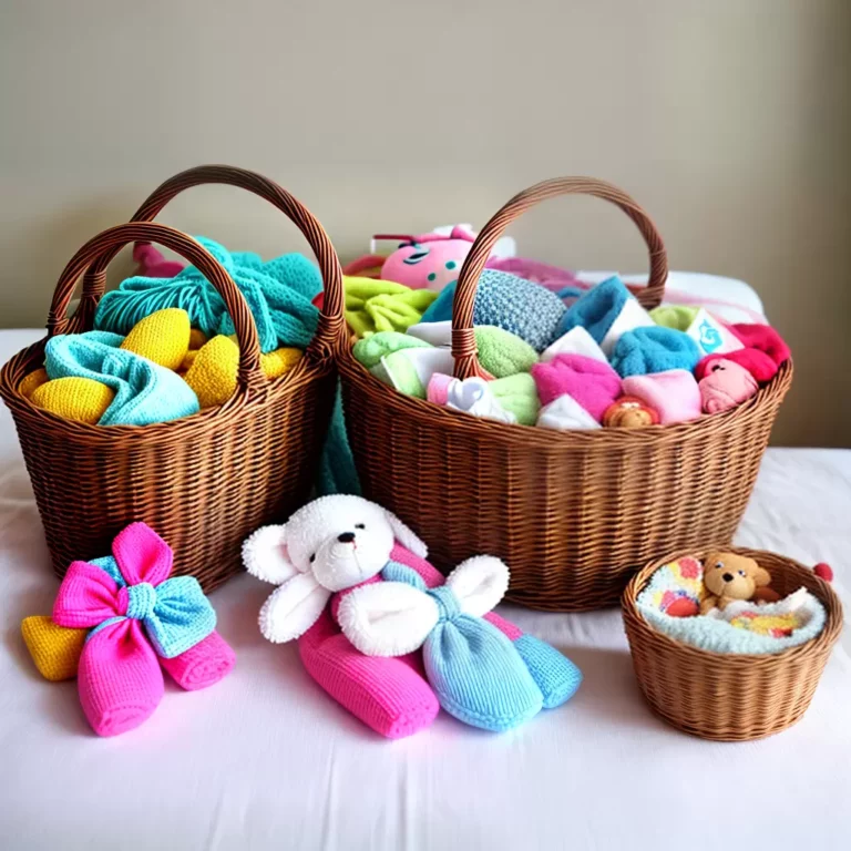 Cestas decorativas para chá de bebê