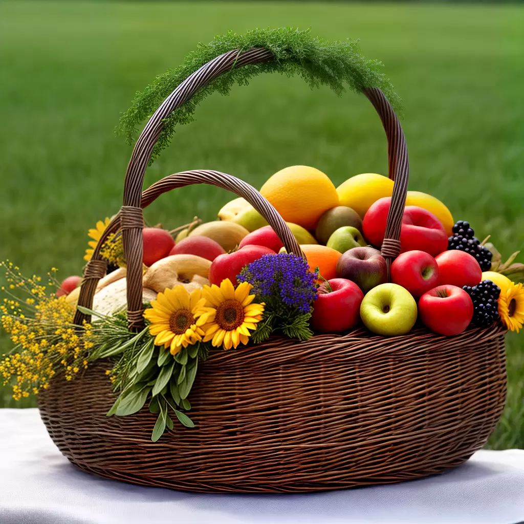 Fotos cesta artesanal queijos mel frutas