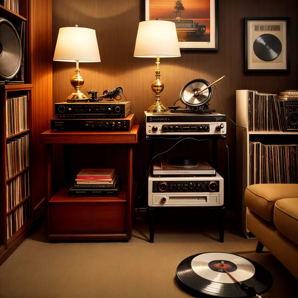 Fotos sala musica gramofone vinil luz acolhedor