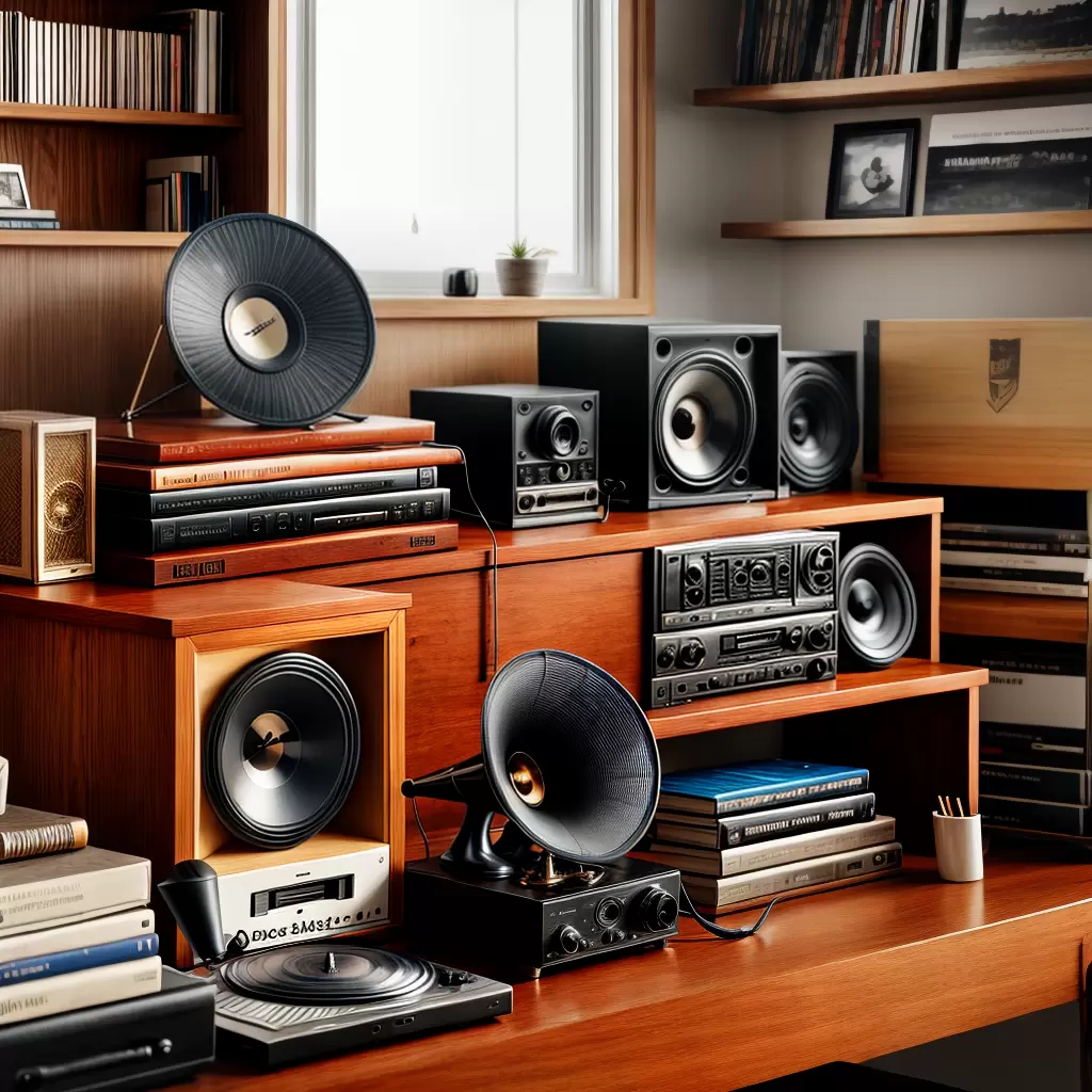 Fotos gramofone vinil fones madeira
