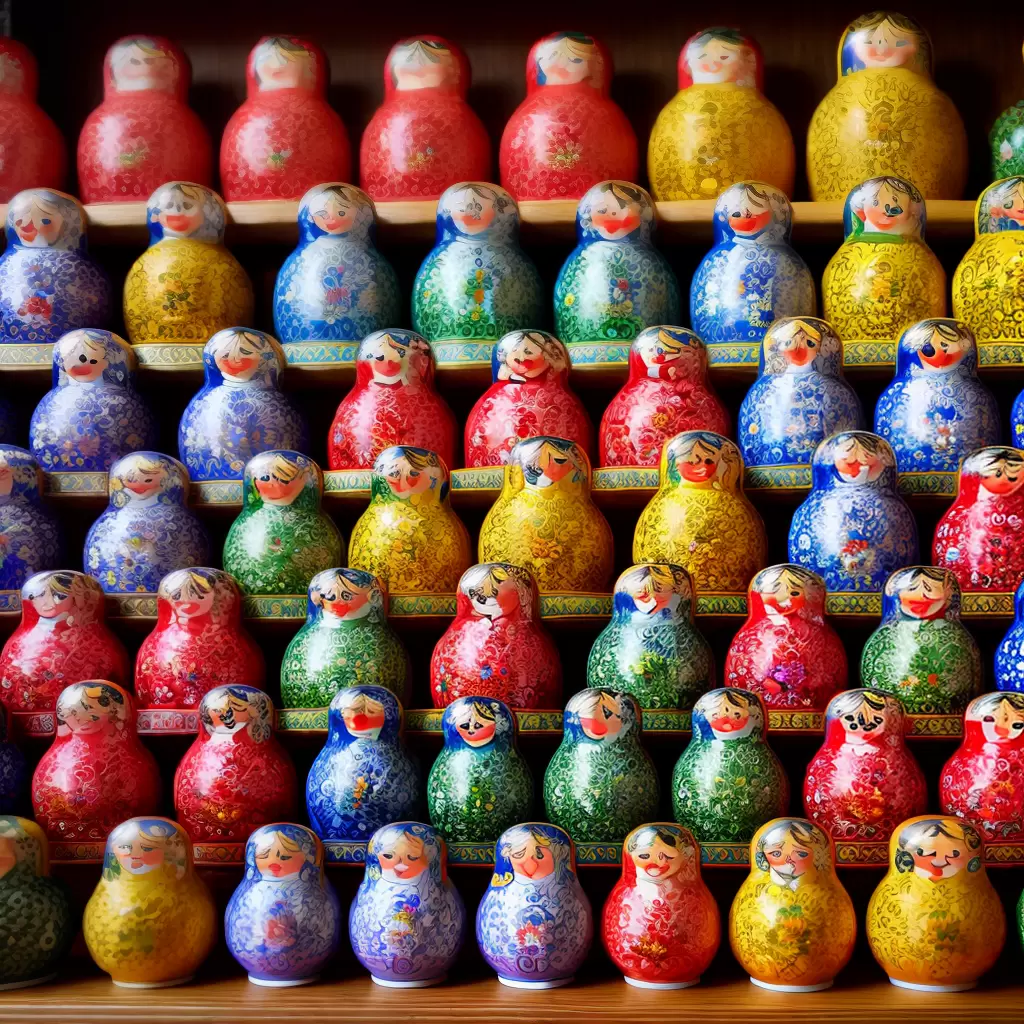 Fotos boneca matryoshka colorida tradicional