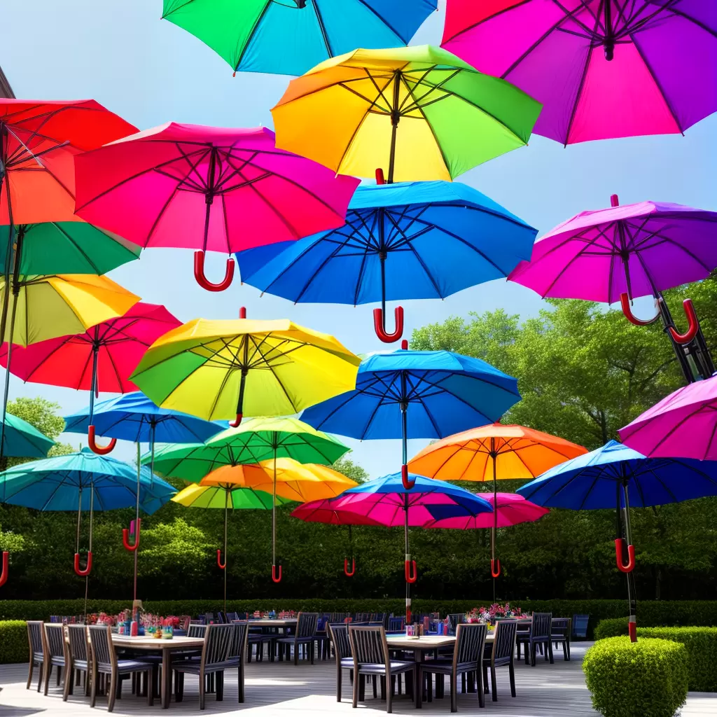 Fotos decor umbrellas coloridos teto convite