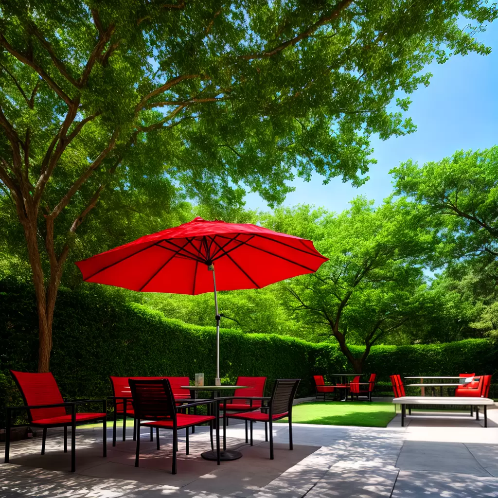 Fotos guarda sol vermelho jardim estilo