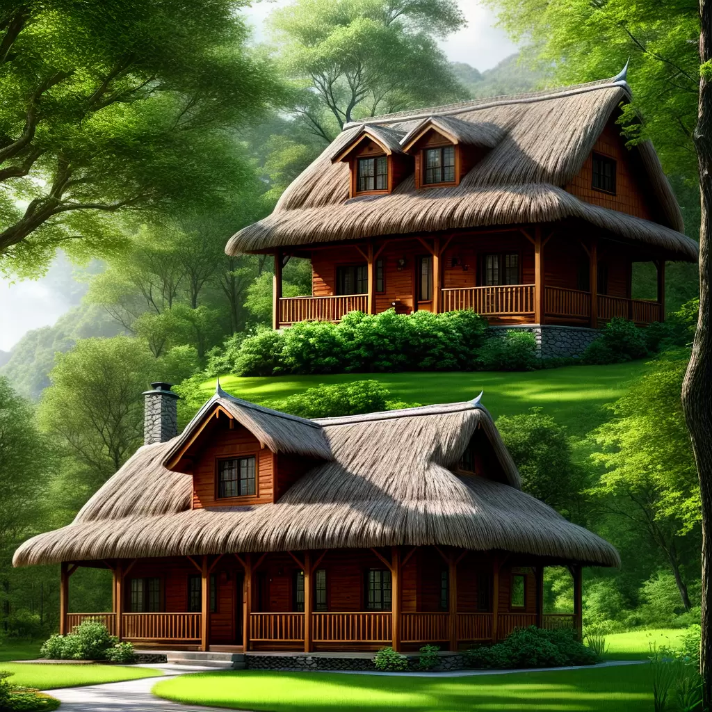 Fotos casa acojedora bosque tejado madera