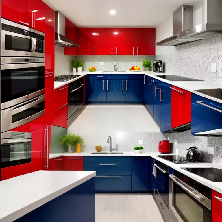 Armários de cozinha em cores ousadas: tendências e ideias