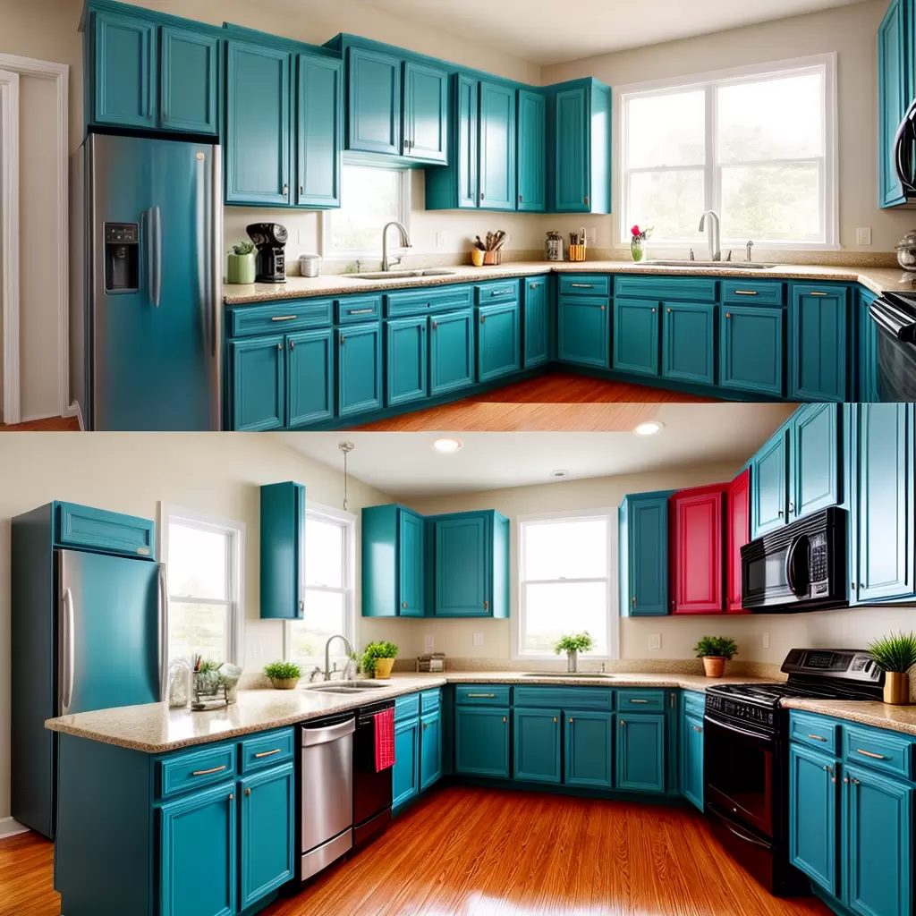 Fotos cozinha colorida renovada cabinetes