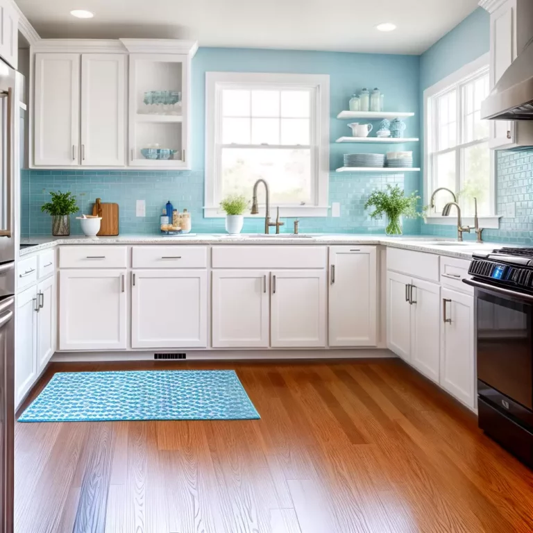 Armários de cozinha com azulejos decorativos: destaque nas paredes