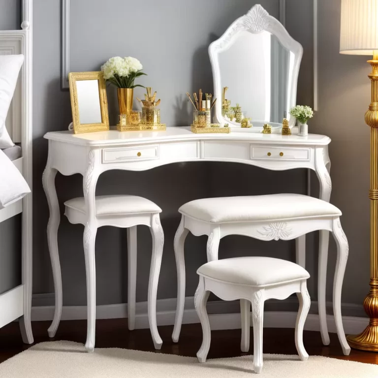 Penteadeiras com detalhes em dourado: luxo e sofisticação