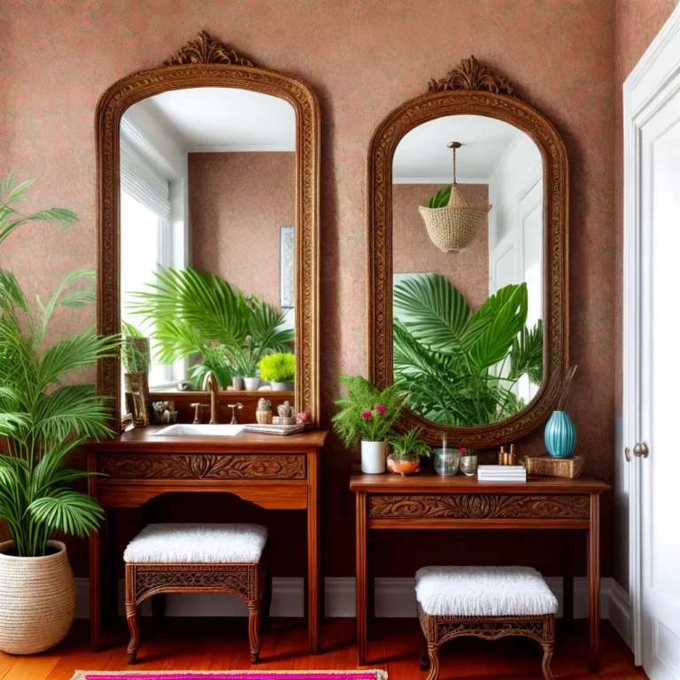 Penteadeiras com estilo boho: mistura de elementos e cores