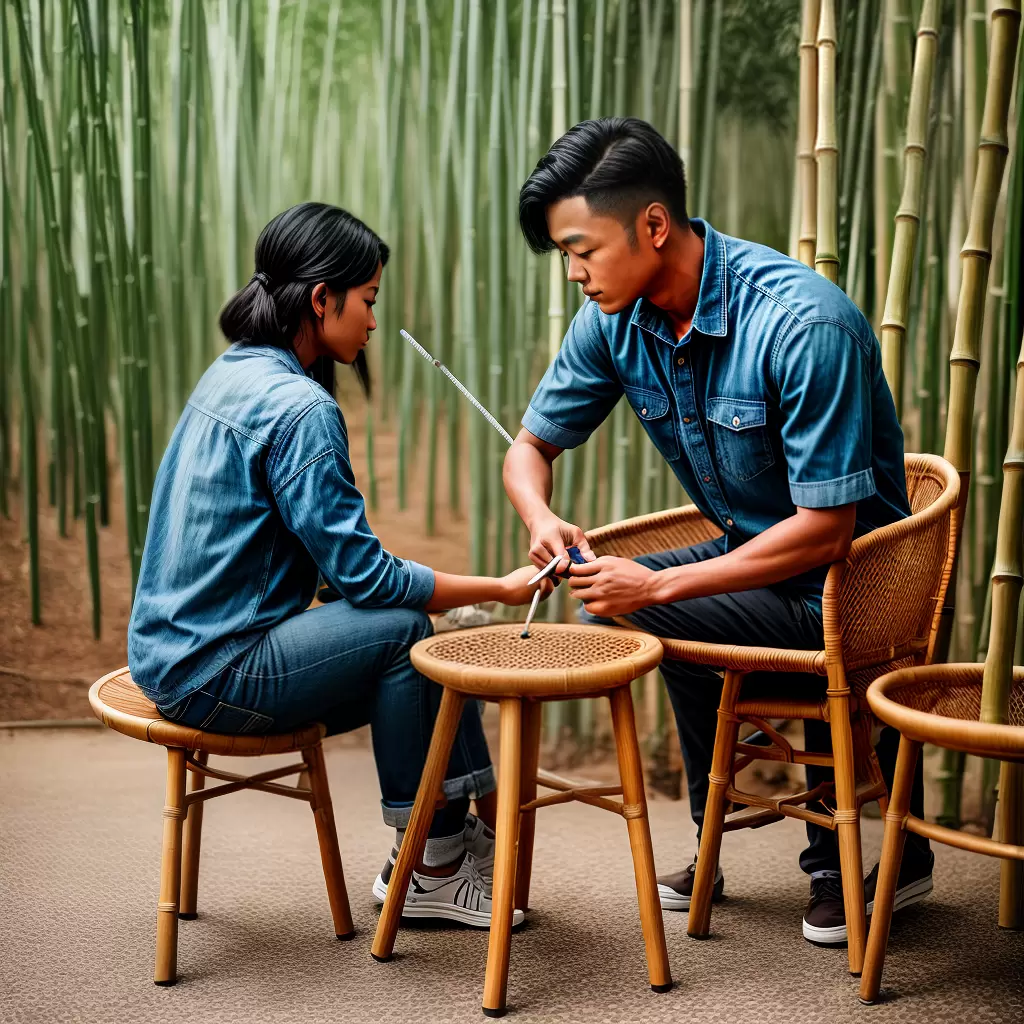 Fotos cuidado bambu cadeira limpeza