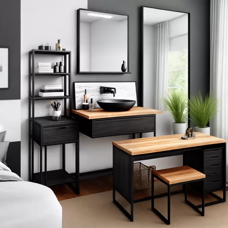 Penteadeiras com estilo industrial: mistura de materiais e texturas