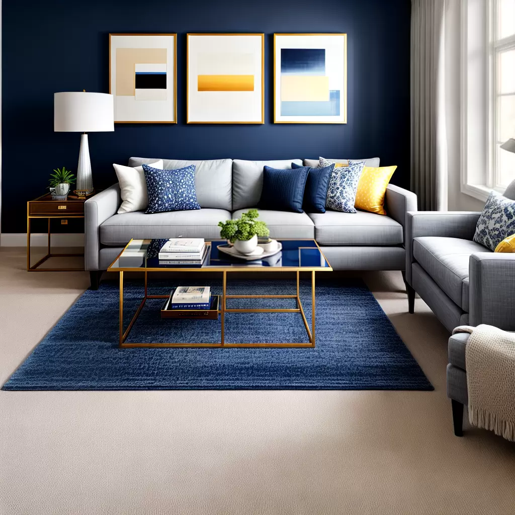 Fotos sala azul marinho sofa bege ouro Fotos sala azul marinho sofa bege ouro